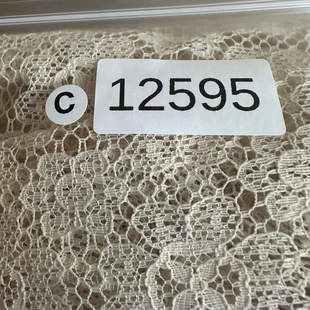 VTG‎ Cream Floral Lace Ruffle Trim Pink Ribbon Accent 6 Inch Wide Craft 4 Yards